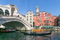 classic Venice scene with canals, boats and historic architecture