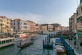 classic Venice scene with canals, boats and historic architecture