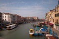 classic Venice scene with canals, boats and historic architecture