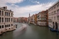 classic Venice scene with canals, boats and historic architecture