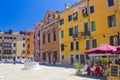 Classic Venice square (campo) with typical buildings in Venice, Italy