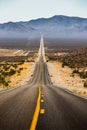 Endless straight road in Death Valley National Park, California, USA Royalty Free Stock Photo