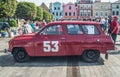 Classic veteran vintage retro old Swedish car Saab 95 De Luxe parked