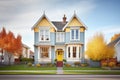 classic victorian house with bay windows Royalty Free Stock Photo