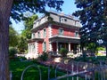 Classic Victorian house fence pillars light