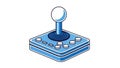 Classic Video Game Joystick with Buttons on White Background Royalty Free Stock Photo