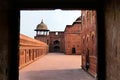 A Classic View through an Ancient Door inside Agra Fort, India Royalty Free Stock Photo