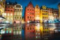 Gamla Stan at night, Stockholm, Sweden Royalty Free Stock Photo