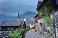 Classic view of famous Hallstatt town