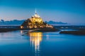 Mont Saint-Michel at twilight, Normandy, France Royalty Free Stock Photo