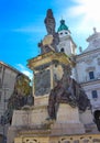 Classic view of famous Maria Immaculata sculpture at Domplatz square