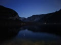 Classic View of Hallstatt Village, Austria, night. Royalty Free Stock Photo