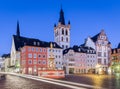 Historic city center of Trier in twilight, Rheinland-Pfalz, Germany Royalty Free Stock Photo