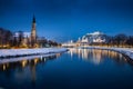 Salzburg old town at twilight in winter, Austria