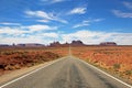 Classic view of road running through Monument Valley, Utah, USA Royalty Free Stock Photo