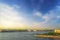 Classic view of Saint-Petersburg river scape at sunse Royalty Free Stock Photo