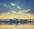 Classic view of Saint-Petersburg river scape at sunset Royalty Free Stock Photo