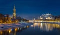 Classic view of Salzburg at Christmas time in winter, Austria