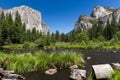 Classic view of Yosemite Valley in Yosemite National Park, California, USA. Royalty Free Stock Photo