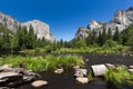 Classic view of Yosemite Valley in Yosemite National Park, California, USA. Royalty Free Stock Photo