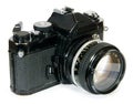 Classic vintage 35mm film SLR camera Royalty Free Stock Photo