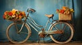 classic vintage bicycle flowers Royalty Free Stock Photo