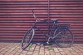 Classic Vintage Black Hipster Bicycle on the Street