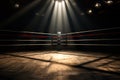 Classic Vintage Boxing Ring Corner Capturing the Spirit of the Golden Era. created with Generative AI Royalty Free Stock Photo