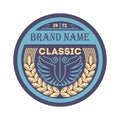 Classic vintage branding element in blue style Royalty Free Stock Photo