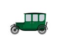 Classic vintage car. Vector illustration. Green on white background. Royalty Free Stock Photo