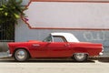 A classic vintage convertible American car in the street in Los Angeles Royalty Free Stock Photo