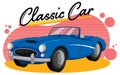 Classic Vintage Convertible Car Comic Icon