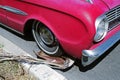 A classic vintage convertible car in the street in Los Angeles Royalty Free Stock Photo