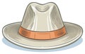 Classic vintage fedora hat illustration with an orange band Royalty Free Stock Photo