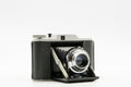 Classic Vintage Folding Film Camera isolated on White Background Royalty Free Stock Photo