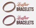 Classic vintage leather handmade bracelet logo. Wrist accessories emblem. Design for print, emblem, t-shirt, sticker, logotype