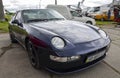 Classic vintage metallic midnight blue Porsche 968 1992 sports car