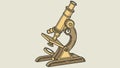 Classic vintage microscope, symbolizing scientific discovery and detailed study. vector design Generative AI Royalty Free Stock Photo