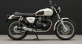 Classic vintage motorcycle isolated on neutral studio background Royalty Free Stock Photo