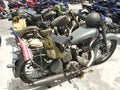 Classic and vintage motorcycle from World War 2 era. The motorcycle nicely restored to the original condition.