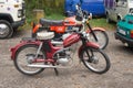 Classic vintage Polish moped Komar-2 parked at car show Royalty Free Stock Photo