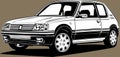 Classic vintage retro car image Peugeot 205