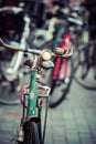 Classic vintage retro city bicycle in Copenhagen, Denmark