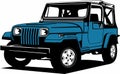 Classic vintage retro legendary American car Jeep Wrangler Royalty Free Stock Photo