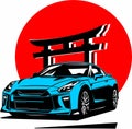 Classic vintage retro legendary Japanese sports car Nissan GTR Royalty Free Stock Photo