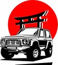 Classic vintage retro legendary Japanese sports car Nissan Patrol