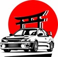 Classic vintage retro legendary Japanese sports car Subaru Impreza Royalty Free Stock Photo