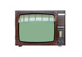Classic Vintage Retro Style Old Television isolated on a white background. Royalty Free Stock Photo