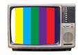 Classic Vintage Retro Style old television with NTSC tv pattern signal Royalty Free Stock Photo