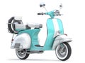 Classic vintage scooter, motor bike or moped isolated on whte Royalty Free Stock Photo